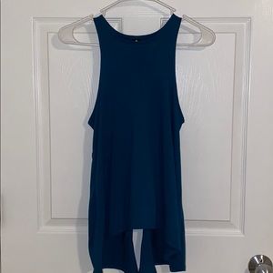 Yogalicious blue tank top with open back